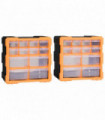 Multi-drawer Organisers with 12 Drawers 2 pcs 26.5x16x26 cm