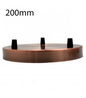 Multi-outlet ceiling rose, 3-way outlet Copper~3083
