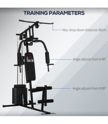Multifunction Home Gym Machine with 45kg Weights for Full Body Workout HOMCOM