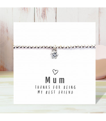 Mum Thanks For Being My Best Friend - Bracelet & Message Card