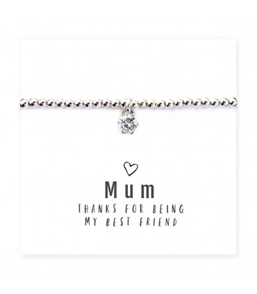 Mum Thanks For Being My Best Friend - Bracelet & Message Card