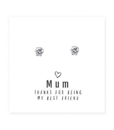 Mum Thanks For Being My Best Friend - Earrings & Message Card