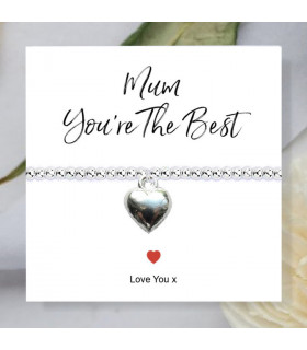 Mum You're The Best Stretch Beaded Bracelet & Card