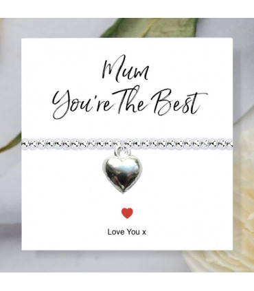 Mum You're The Best Stretch Beaded Bracelet & Card