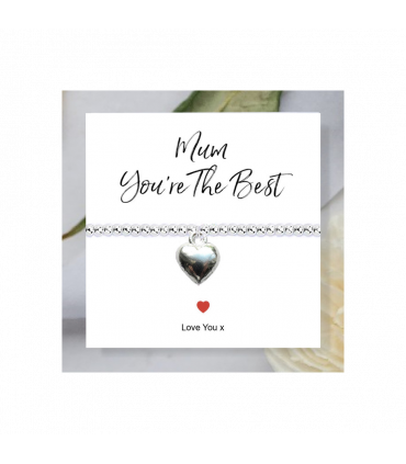 Mum You're The Best Stretch Beaded Bracelet & Card