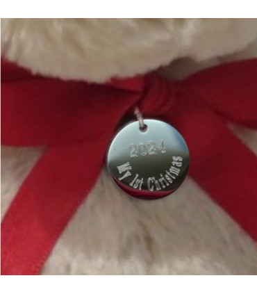 My 1st Christmas Teddy Bear & Engraved Charm