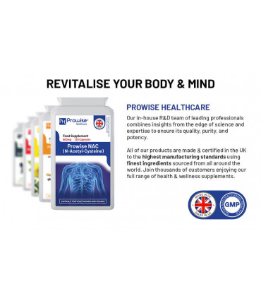 NAC N-Acetyl- Cysteine 600mg 120 Vegan Capsules – UK Manufactured by Prowise