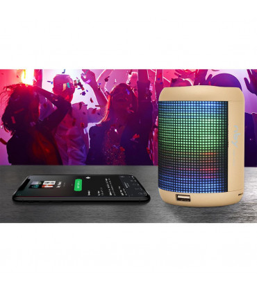 NBY Small Sound Activate LED Light Bluetooth Speaker And Dancing Fountain, Gold