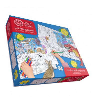 Natural History Museum Colouring Jigsaw 2 x 100 Piece Puzzle Set