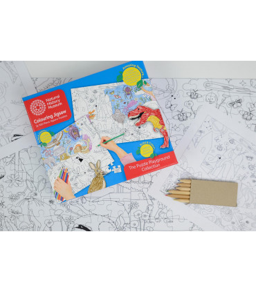 Natural History Museum Colouring Jigsaw 2 x 100 Piece Puzzle Set