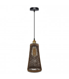 Natural Rattan Wicker Vintage Industrial Style Single Ceiling Pendant Light Shade