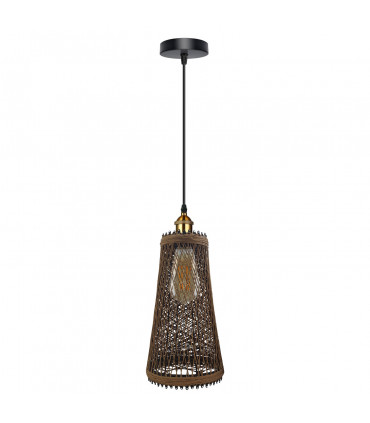 Natural Rattan Wicker Vintage Industrial Style Single Ceiling Pendant Light Shade