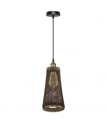 Natural Rattan Wicker Vintage Industrial Style Single Ceiling Pendant Light Shade