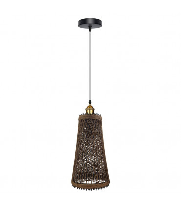 Natural Rattan Wicker Vintage Industrial Style Single Ceiling Pendant Light Shade