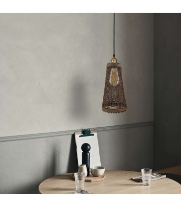 Natural Rattan Wicker Vintage Industrial Style Single Ceiling Pendant Light Shade