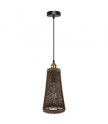 Natural Rattan Wicker Vintage Industrial Style Single Ceiling Pendant Light Shade