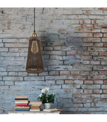 Natural Rattan Wicker Vintage Industrial Style Single Ceiling Pendant Light Shade