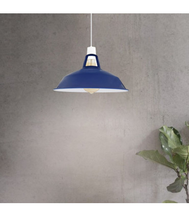 Navy Blue Metal Lamp Shades in a Vintage Retro Style Antique Shades