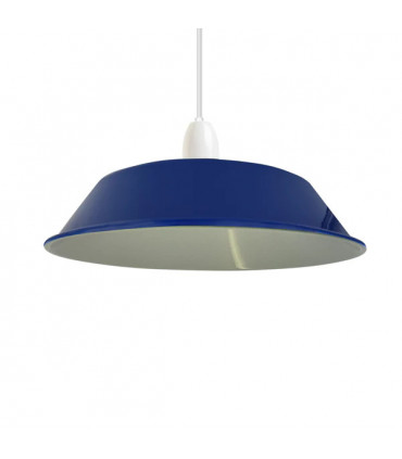Navy Blue Retro Vintage Lampshade Easy Fit E27 Base Industrial Pendant Metal 36cm Lamp Light Shades