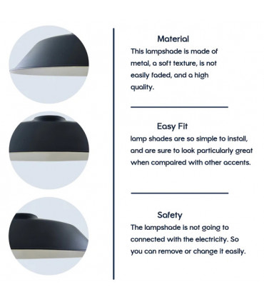 Navy Blue Retro Vintage Lampshade Easy Fit E27 Base Industrial Pendant Metal 36cm Lamp Light Shades