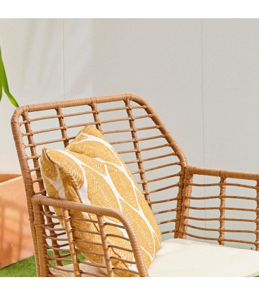 Neo 4 Piece Wicker Bamboo Style Garden Sofa, Table & Chairs Set