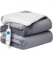 Neo Grey Electric Heated Throw Over Blanket � Reversible