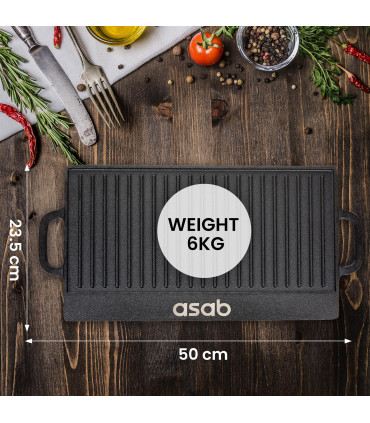 Non-Stick 16" Cast Iron Reversible Griddle Plate 6866