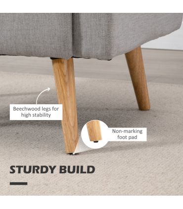 Nordic Leisure Lounge Sofa Accent Chair with Pillow for Bedroom Grey