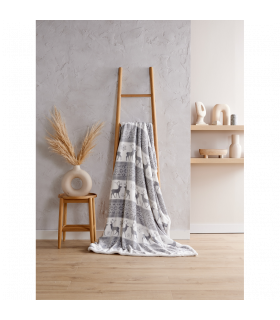 Nordic Sherpa Fleece Throw Grey