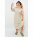 Off Shoulder Shirred Waist Mini Dress