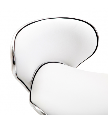 Office Chair Beauty Salon Rolling Technician Stool Chair Low Back White HOMCOM