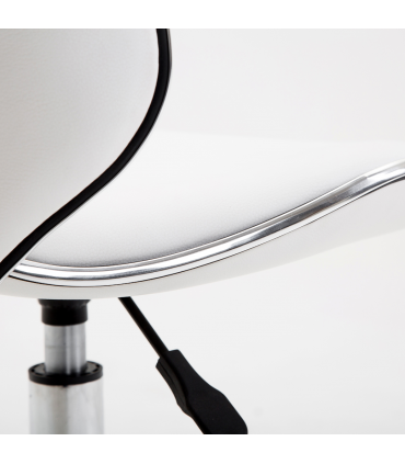 Office Chair Beauty Salon Rolling Technician Stool Chair Low Back White HOMCOM