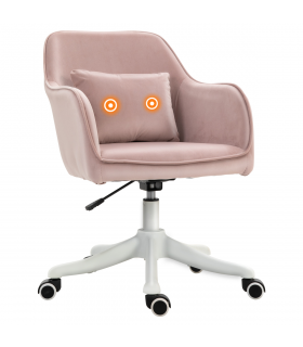 Office Chair with Rechargeable Electric Vibration Massage Lumbar Pillow, Wheels