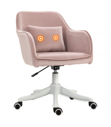 Office Chair with Rechargeable Electric Vibration Massage Lumbar Pillow, Wheels