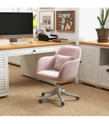 Office Chair with Rechargeable Electric Vibration Massage Lumbar Pillow, Wheels