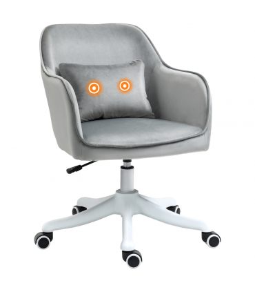 Office Chair with Rechargeable Electric Vibration Massage Lumbar Pillow, Wheels