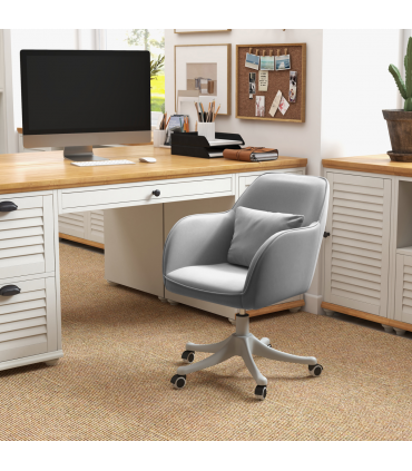 Office Chair with Rechargeable Electric Vibration Massage Lumbar Pillow, Wheels