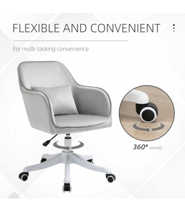 Office Chair with Rechargeable Electric Vibration Massage Lumbar Pillow, Wheels