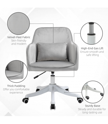 Office Chair with Rechargeable Electric Vibration Massage Lumbar Pillow, Wheels