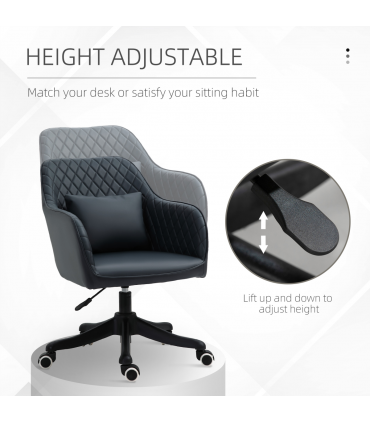 Office Chair with Rechargeable Electric Vibration Massage Lumbar Pillow, Wheels