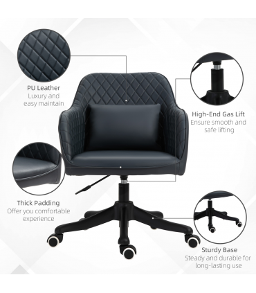 Office Chair with Rechargeable Electric Vibration Massage Lumbar Pillow, Wheels