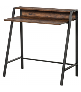 Office PC Workstation Storage Shelf Color Rustic Brown Metal Frame