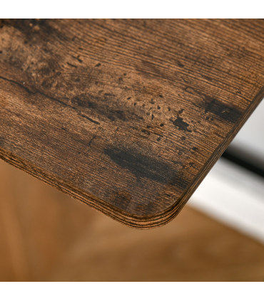 Office PC Workstation Storage Shelf Color Rustic Brown Metal Frame