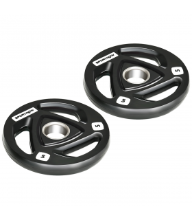 Olympic Weight Plates, Tri-Grip Barbell Weights Set with 2'' Holes, 2 x 5kg