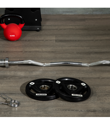 Olympic Weight Plates, Tri-Grip Barbell Weights Set with 2'' Holes, 2 x 5kg