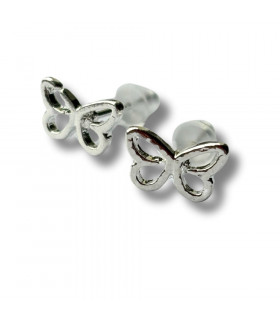 Open Butterfly Silver Stud Earrings