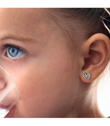 Open Butterfly Silver Stud Earrings