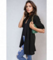 Open Front Roll Up Sleeve Cardigan
