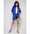 Open Front Roll Up Sleeve Cardigan