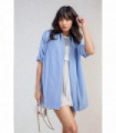 Open Front Roll Up Sleeve Cardigan